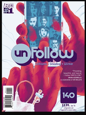 The cover of each issue of "Unfollow" is designed to look like the screen of an electronic device.