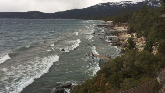 High winds makes big waves at Lake Tahoe on Thursday morning.