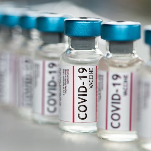 COVID-19 vaccine vials.