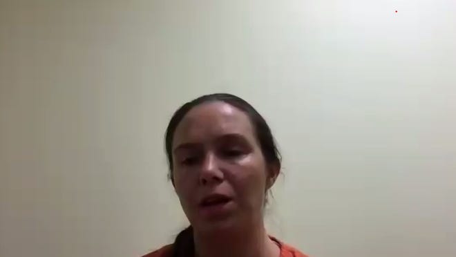 Erica Stefanko speaks during a recent video hearing.