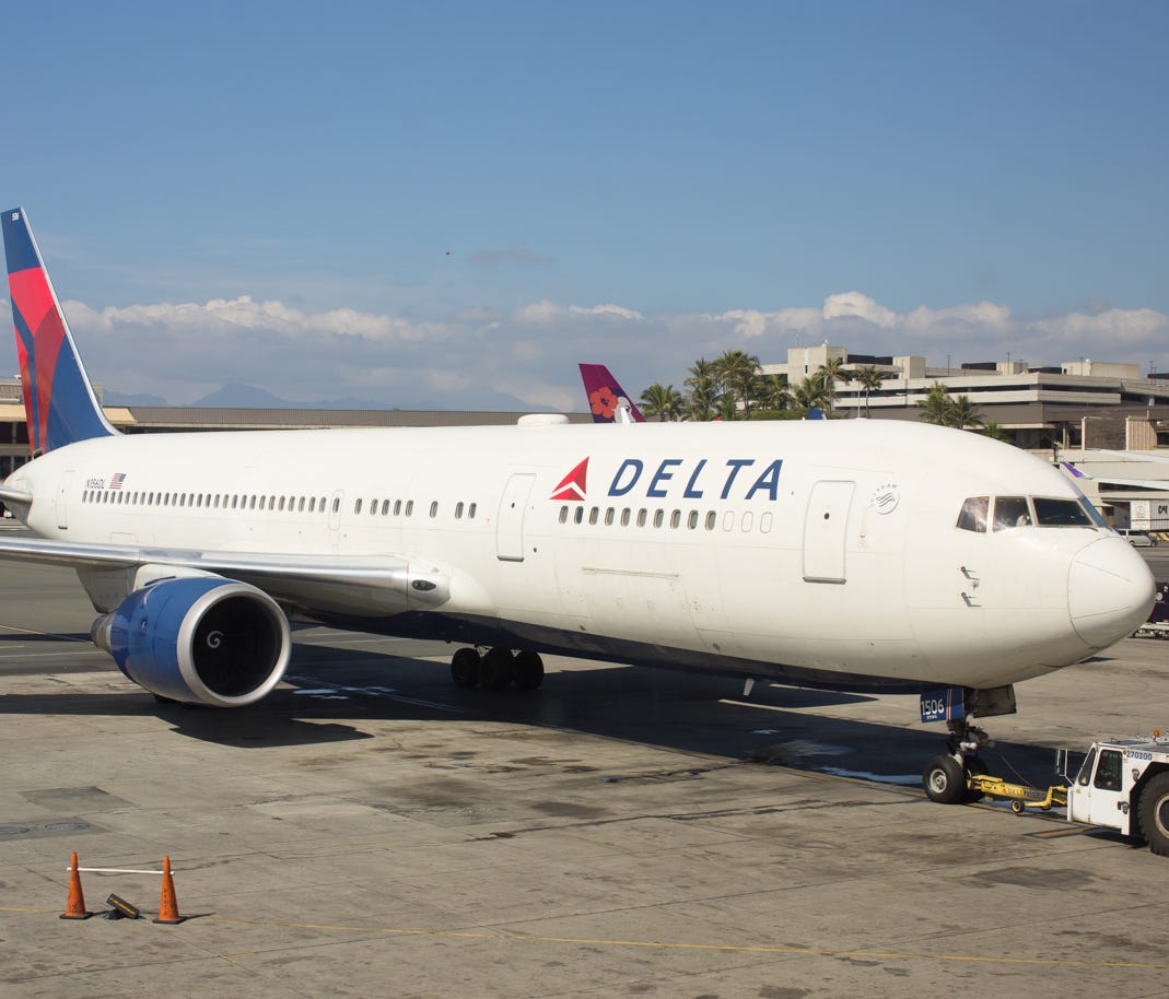 A Delta Air Lines Boeing 767-300 pushes back for departure from Honolulu International Airport on Jan. 13, 2017.