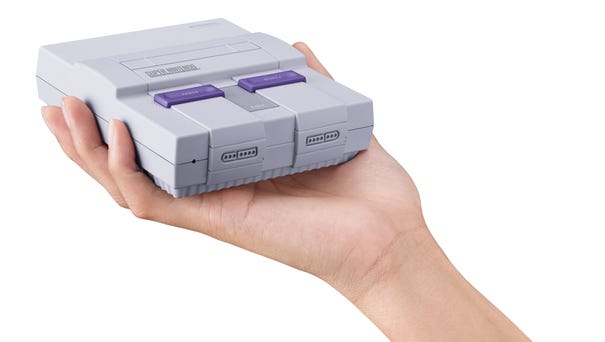 The miniature Super NES Classic Edition.