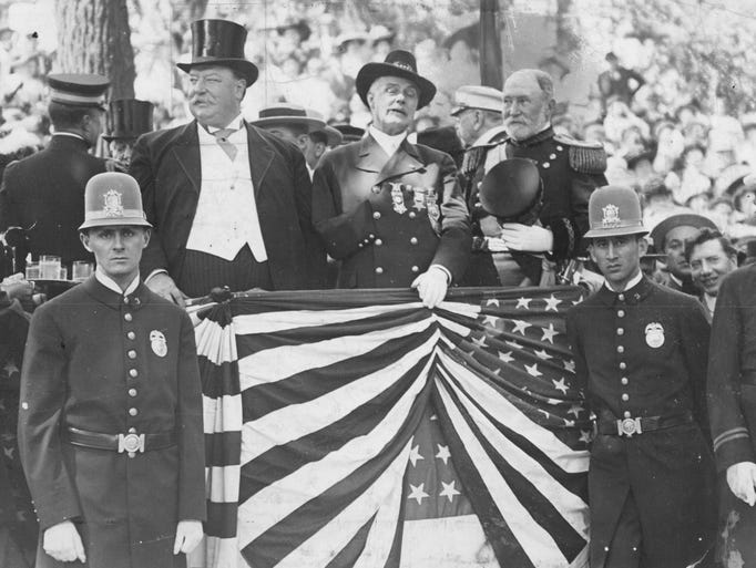 In this 1911 photo, President William Howard Taft watches