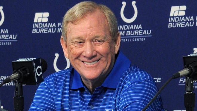 In this 2011 file photo, Indianapolis Colts President Bill Polian holds a pre-draft news conference.