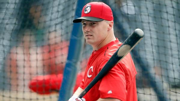 Cincinnati Reds' Jay Bruce holds his bat during pregame warmups before a baseball game against the San Diego Padres in San Diego, Saturday, July 30, 2016.