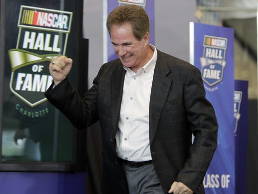Darrell Waltrip reacts after being voted into the 2012