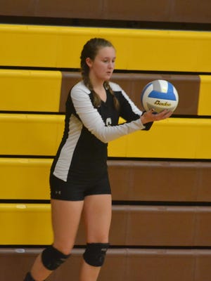 Senior outside hitter/setter Cassie Barton (6) is one of the key players back for this season's Cheboygan varsity volleyball team.