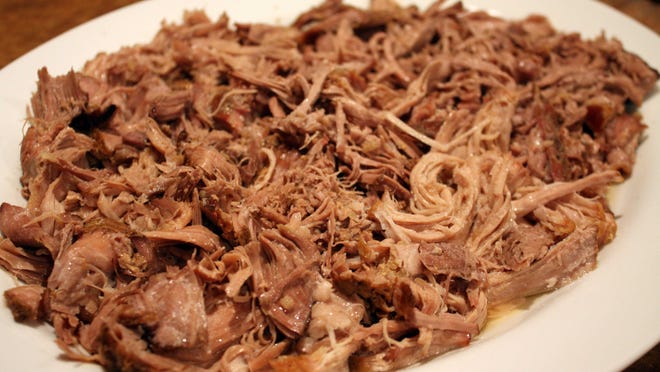 A pork roast prepared in the slow cooker.