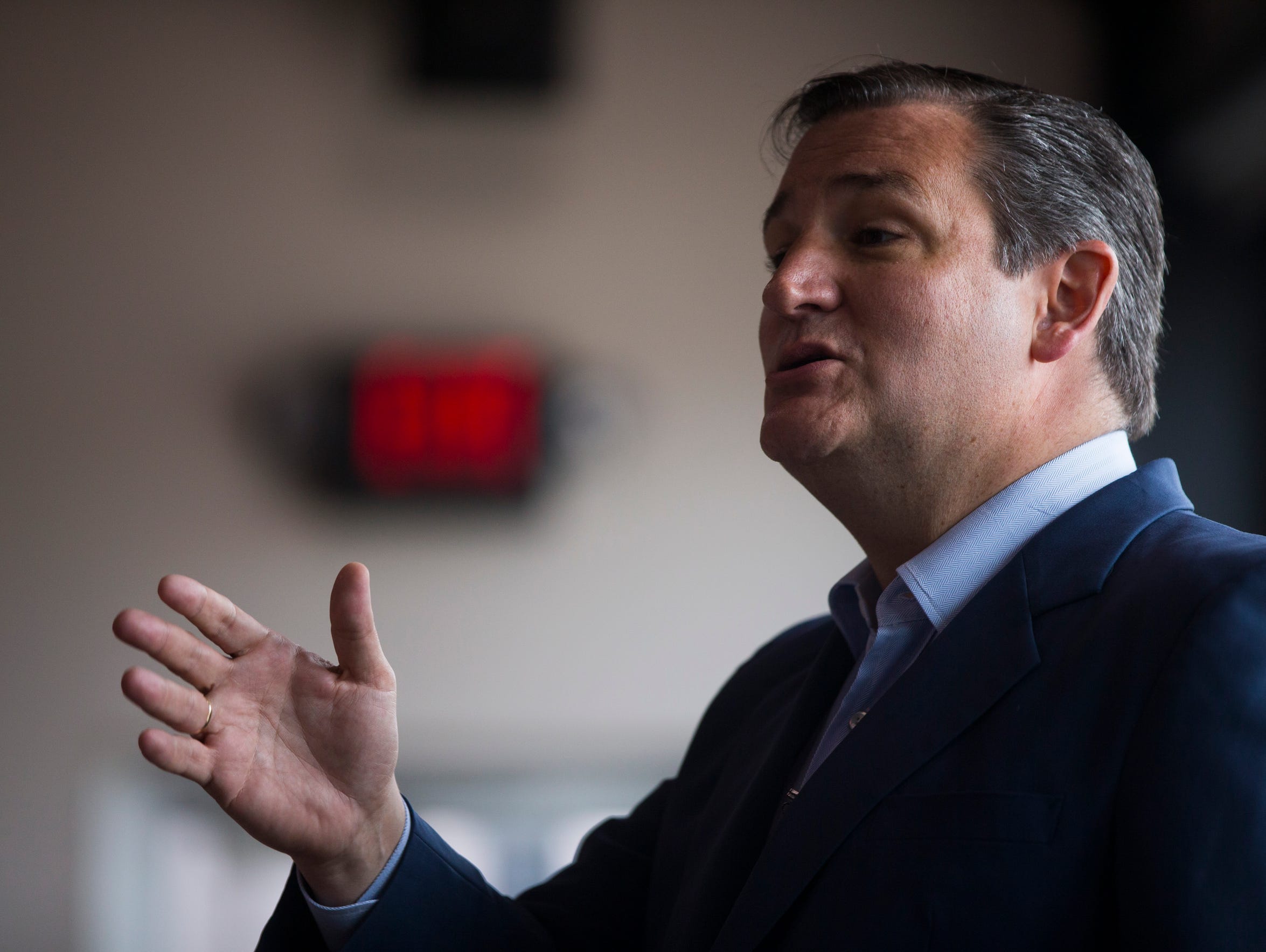 U.S. Sen. Ted Cruz speaks at a campaign event on Tuesday,