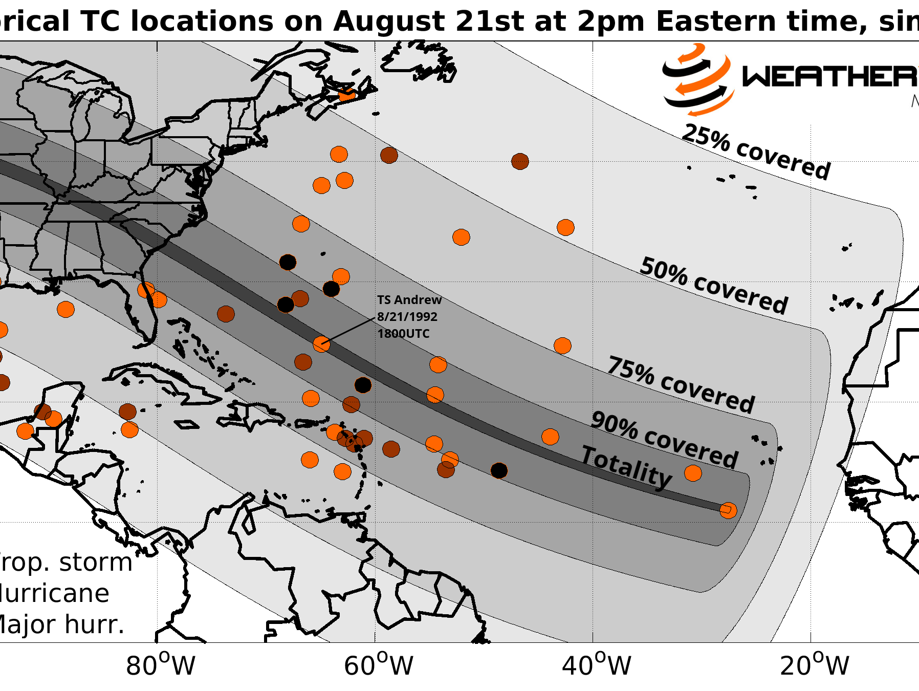 Historical locations on August 21 since 1900