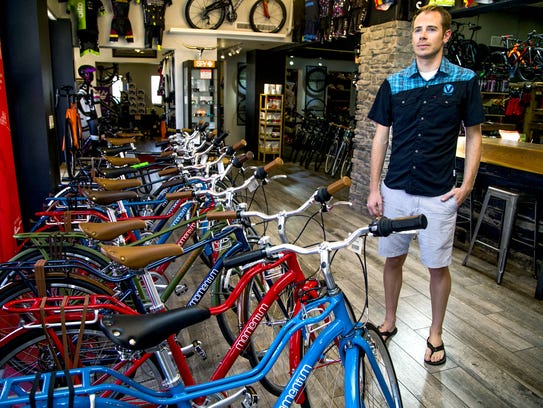 Justin Bush, general manager of the Velo bicycle store