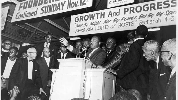 Dr. Martin Luther King Jr. delivers his famous sermon,