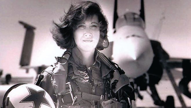 This is Tammie Jo Shults from the early 1990s. As one of the first female fighter pilots in the U.S. military, Tammie Jo Shults, is no stranger to displaying 'nerves of steel." Cool, calm and deliberate, Shults brought her twin-engine Boeing 737 in for an emergency landing after the Southwest jet apparently blew an engine on a flight Tuesday from New York's LaGuardia airport to Dallas.Then she walked the aisles to check on each passenger personally, according to WPVI-TV.