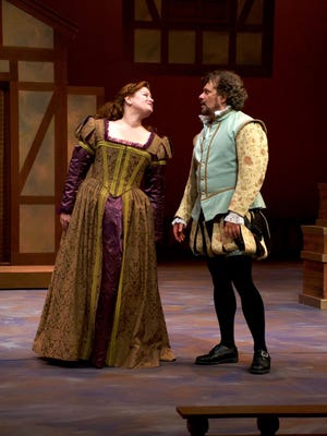 Janice L. Blixt and David Blixt in the Michigan Shakespeare Festival's production of "The Taming of the Shrew."