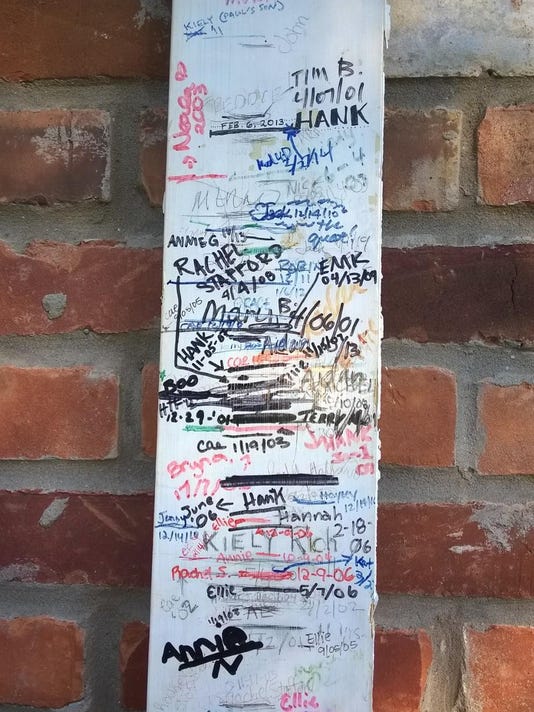 Door Jamb With Chart Of Kids Heights Is Saved In Remodel