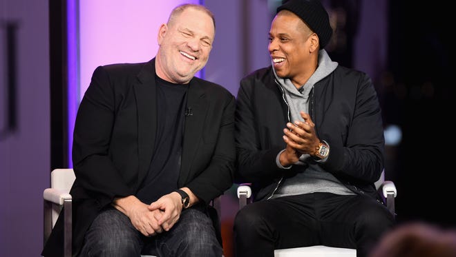 Harvey Weinstein and Jay Z onstage in March 2017.