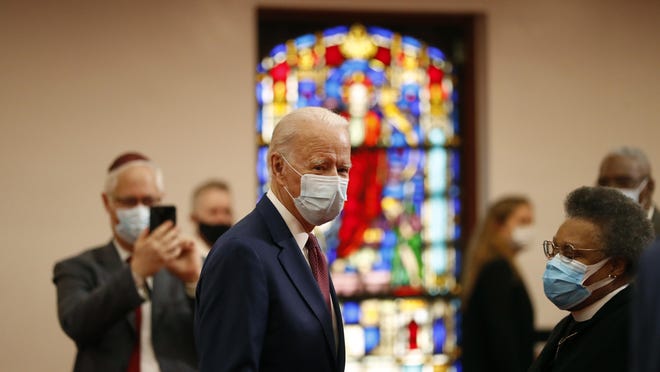 Democratic presidential candidate, former Vice President Joe Biden visits Bethel AME Church in Wilmington, Del., Monday, June 1, 2020.
