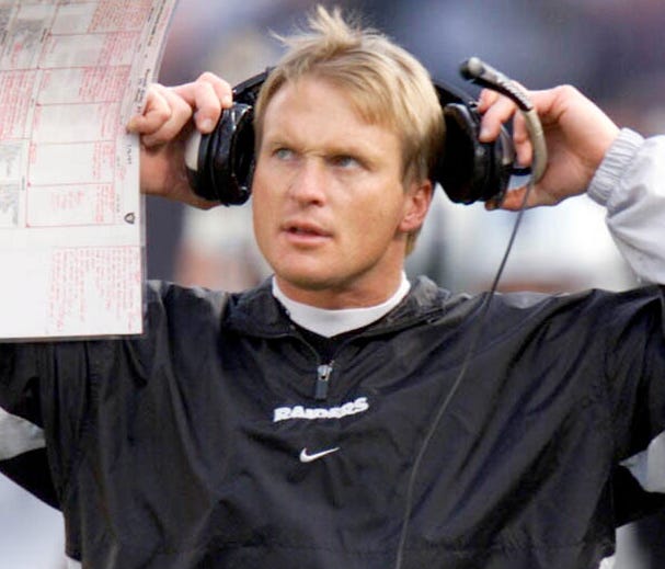 Jon Gruden was previously the Raiders coach from 1998-2001.