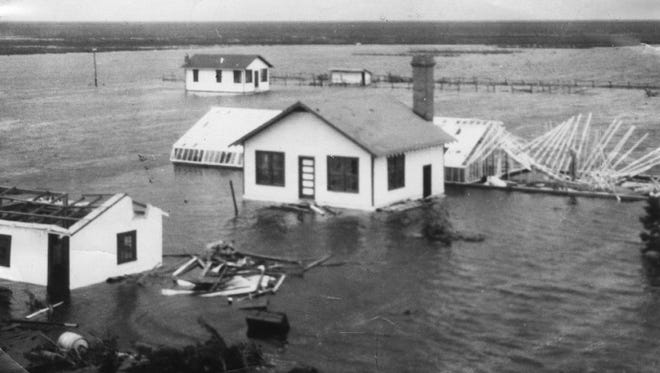 The levees built around Lake Okeechobee were only 18 to 24 inches above the level of the lake. They were breached in the 1928 hurricane.