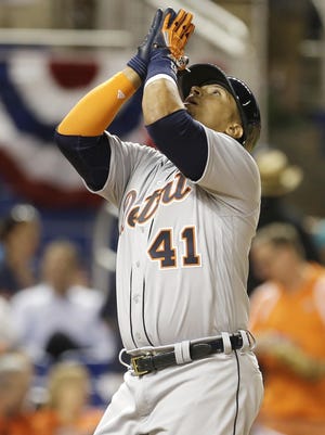 Victor Martinez likely will come off the bench again next week to pinch-hit at Pittsburgh.