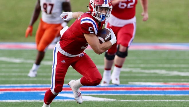 Louisiana Tech wide receiver Trent Taylor hauled in 10 catches for 128 yards and a touchdown in Saturday's win over UTEP.
