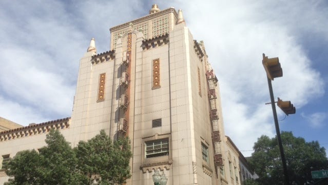 The old Kress department store building is located at Oregon Street and Mills Avenue, across the street from San Jacinto Plaza.