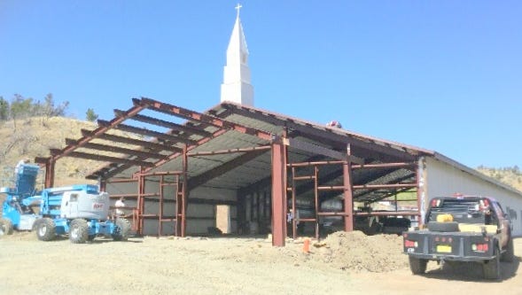 The new chapel is going up at Ruidoso Downs Race Track.