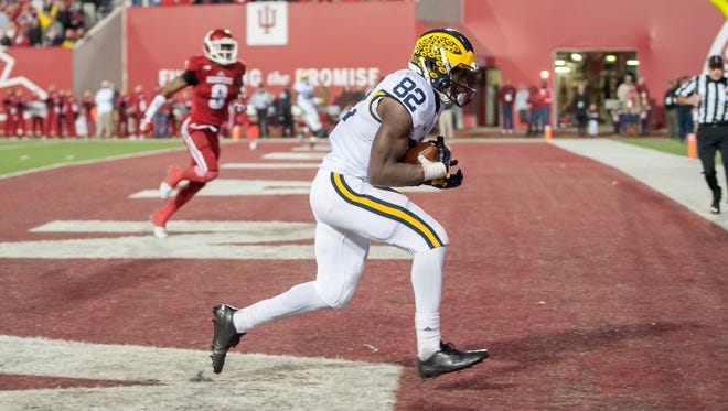 Michigan wide receiver Amara Darboh makes the winning touchdown catch in the second overtime.