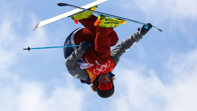 American David Wise competes in the mens halfpipe final at the 2018 Pyeongchang Olympics.