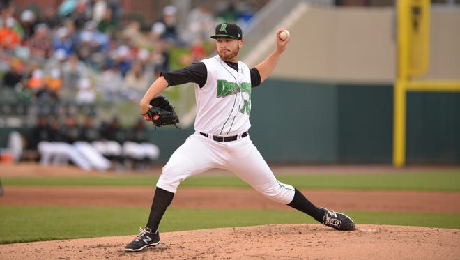 Dayton Dragons’ pitcher Seth Varner threw six innings to get the 3-0 win over West Michigan April 24.