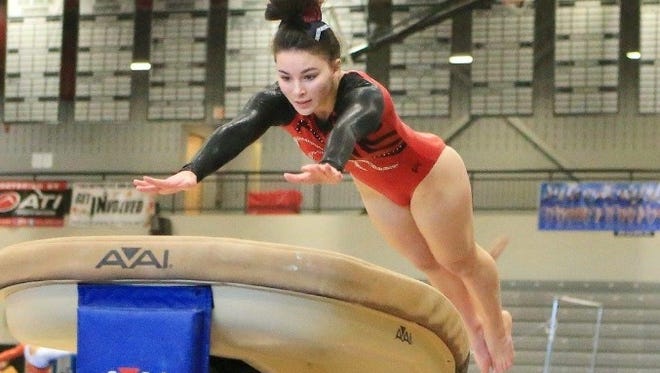 Canton High School gymnast Katherine Najduk is among the athletes competing in the 2017 MHSAA gymnastics state championships.