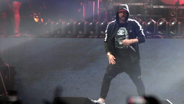 April 22, 2018; Indio, CA, USA; Eminem performs...