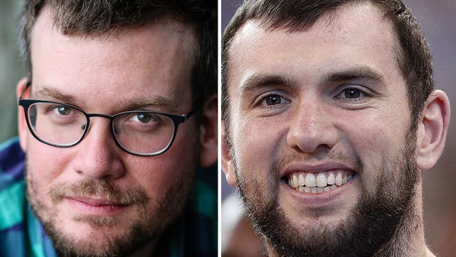 (From left)) John Green and Andrew Luck.