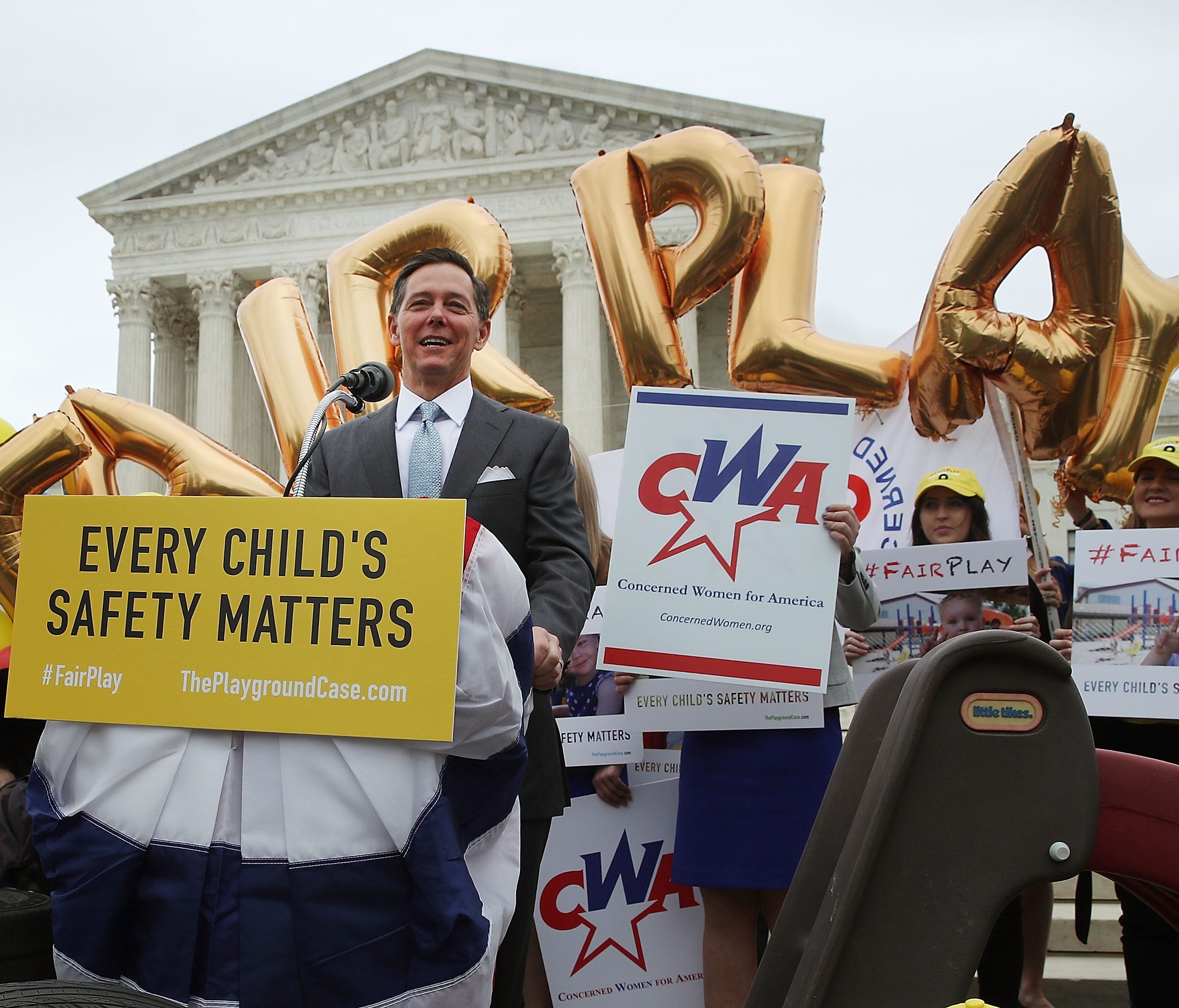 Faith & Freedom Coalition Chairman Ralph Reed speaks during a rally in front of the Supreme Court on April 19, 2017, in Washington. Reed has long been a champion of Christian causes in the Republican Party.