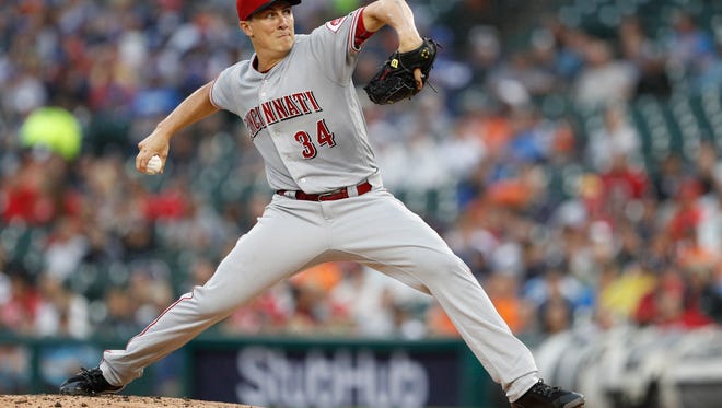 Jul 31, 2018; Detroit, MI, USA; Cincinnati Reds starting pitcher Homer Bailey (34) delivers the ball against the Detroit Tigers during the second inning at Comerica Park. Mandatory Credit: Raj Mehta-USA TODAY Sports