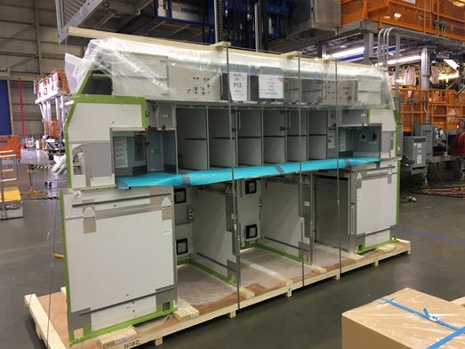 Many airplane 'pieces' - such as this 787 galley area