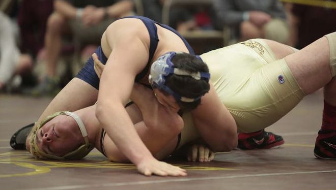 Wrestlers compete in the Division 1 Championships at Clarkstown South in West Nyack on Feb. 14, 2016.