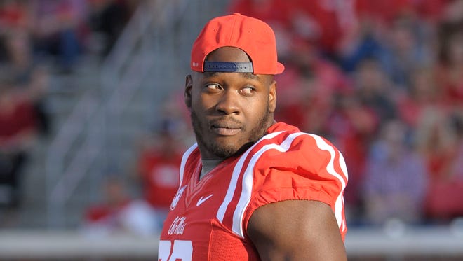 Sep 26, 2015; Oxford, MS, USA; Mississippi Rebels offensive lineman Laremy Tunsil (78) before the game against the Vanderbilt Commodores at Vaught-Hemingway Stadium. Mandatory Credit: Justin Ford-USA TODAY Sports