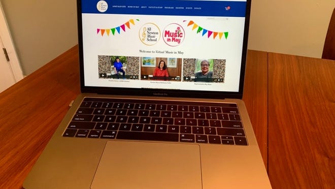 Virtual Music in May webpage with welcome videos from Mayor Ruthanne Fuller; state Rep. Kay Khan; Keith Lockhart, conductor of the Boston Pops; and Paulette Bowes, All Newton Music School director.