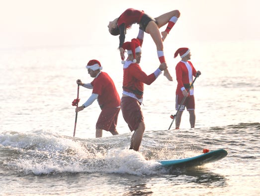  Ed and Kymmie Martinez of Cocoa Beach do some tandem