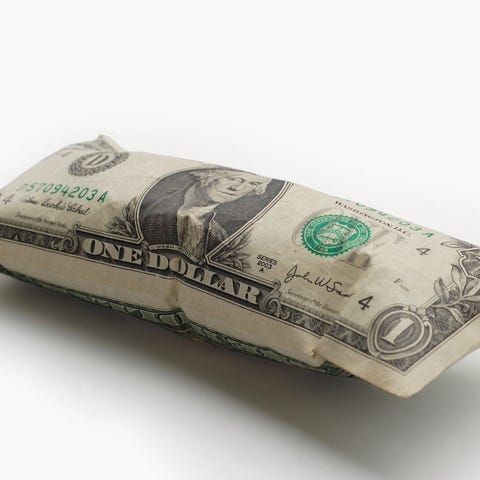 Picture of a blow up dollar bill.