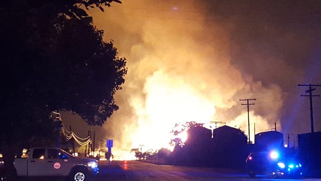 Around 2:30 am on July 2, 2016, a car driven by a 24-year-old crashed through a fence and into a natural gas main DTE's Allen Road training facility in Melvindale. The picture of the explosion was taken from Greenfield and Schaefer.