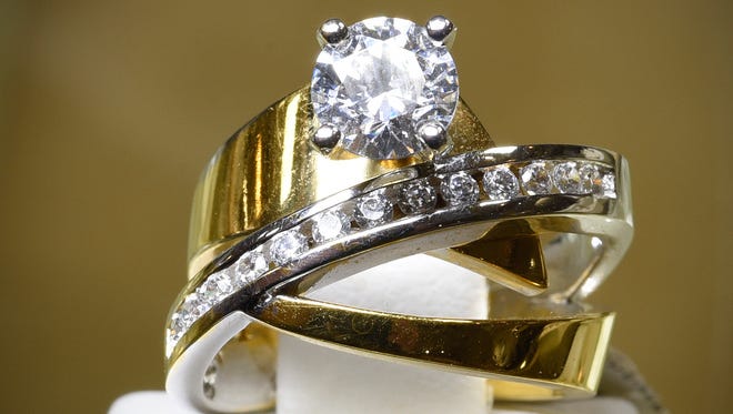 A designer diamond ring at Bachman Jewelers Wednesday, Oct. 12, in St. Cloud.