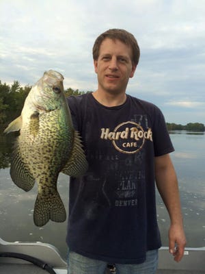 Colin Locke with a big central Wisconsin crappie