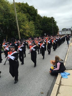 Central York's high school band performing during this year's Halloween Parade