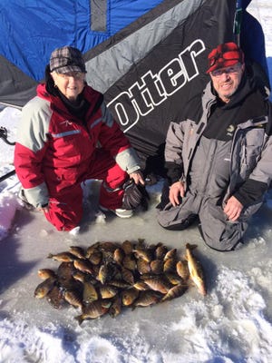Jon and Jean Radtke with a nice mess of central Wisconsin panfish