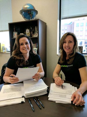 Michele Rehmeyer, left, and Marcella Cucchiara hope to bring Grabbagreen, a fast food chain focused on healthy eating, to York County by the end of 2017.