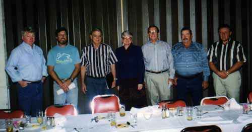 The Polk Soil and Water Conservation Disctrict recently held a farewell luncheon to honor longtime district supervisors John Hunt and Dewey Fussell. Pictured, from left to right, are Ken Ford, Kevin Grimes, Hunt, Janet Shearer, Herman Harrell, Fussell, and Jim Moore.