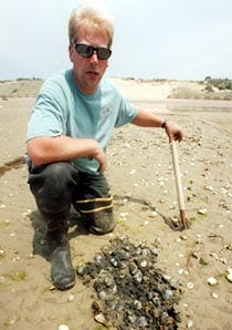 Commercial shellfisherman Todd Mindrebo and a handful of others fought for their right to work flats leased to them by the town of Wellfleet and certified by the state. "They didn't count on the stubbornness of an ex-Marine," said Mindrebo, who estimates he spent $50,000 fighting a lawsuit by the owner of a summer home on Indian Neck.