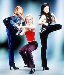 Actors Drew Barrymoore, left, Cameron Diaz and Lucy Liu star in the new "Charlie's Angels."
